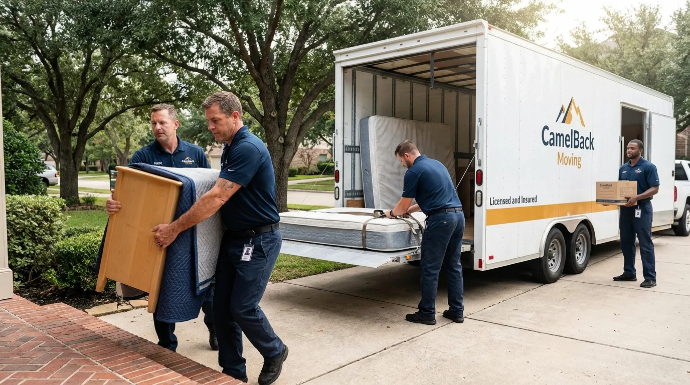 Crew loading residential truck for cross-state move from Gibbstown, NJ