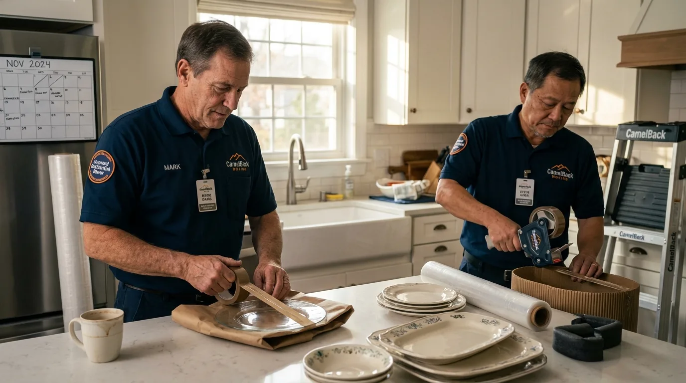 Professional crew packing kitchen dishware in Gibbstown, NJ